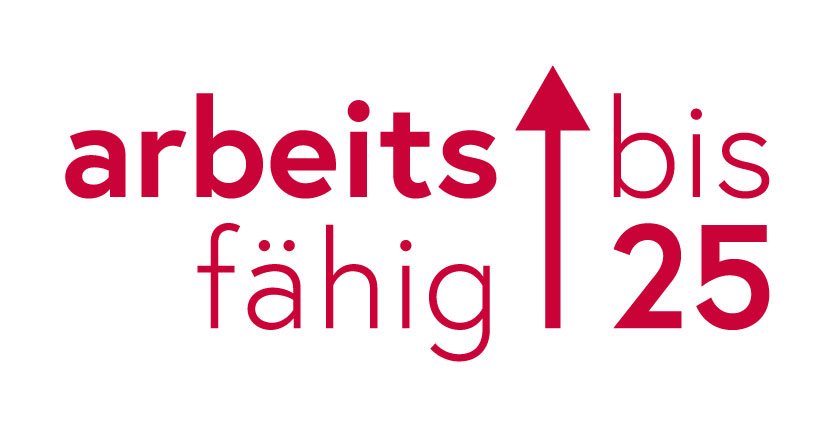 Logo mit dem Text "arbeitsfähig bis 25"