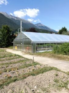 Glashaus im Ausbildungsgarten in Innsbruck